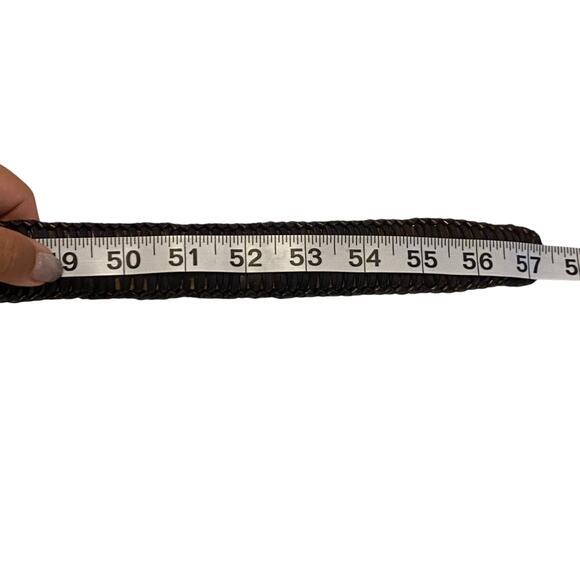 Men's Tommy Bahama Genuine Leather Brown Belt Size 48 with Brass Hardware - Picture 12 of 15